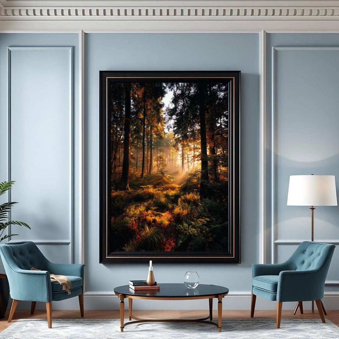 Autumn Forest Wall Art Print, Fall Nature Landscape Decor, Digital ...