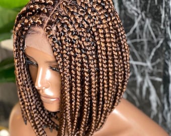 Gevlochten pruik, doosgevlochten pruik, knooploze gevlochten pruik, volledig kant, vlechtpruik, pruiken voor zwarte vrouwen, gevlochten Conrow-pruik