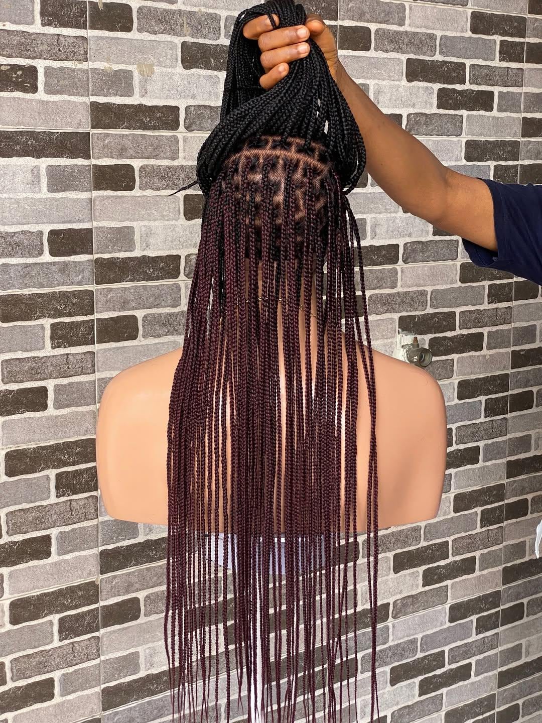 Knotless Braids Wig With Curls, Realistic Boho Box Braided Synthetic ...