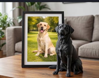 Figura de perro personalizada a partir de una foto: estatua de perro personalizada impresa en 3D, regalo único para amantes de los perros, regalo conmemorativo para perros.