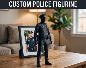 Individuell gestaltete Polizistenfigur nach Foto – 3D-gedruckte Polizeistatue, personalisiertes Geschenk für Polizisten, einzigartiges Geschenk für Strafverfolgungsbehörden