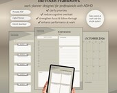 ADHD Work Planner 2026 Printable | Executive Function Planner PDF | Corporate Productivity Planner | Daily, Weekly, Monthly Systems