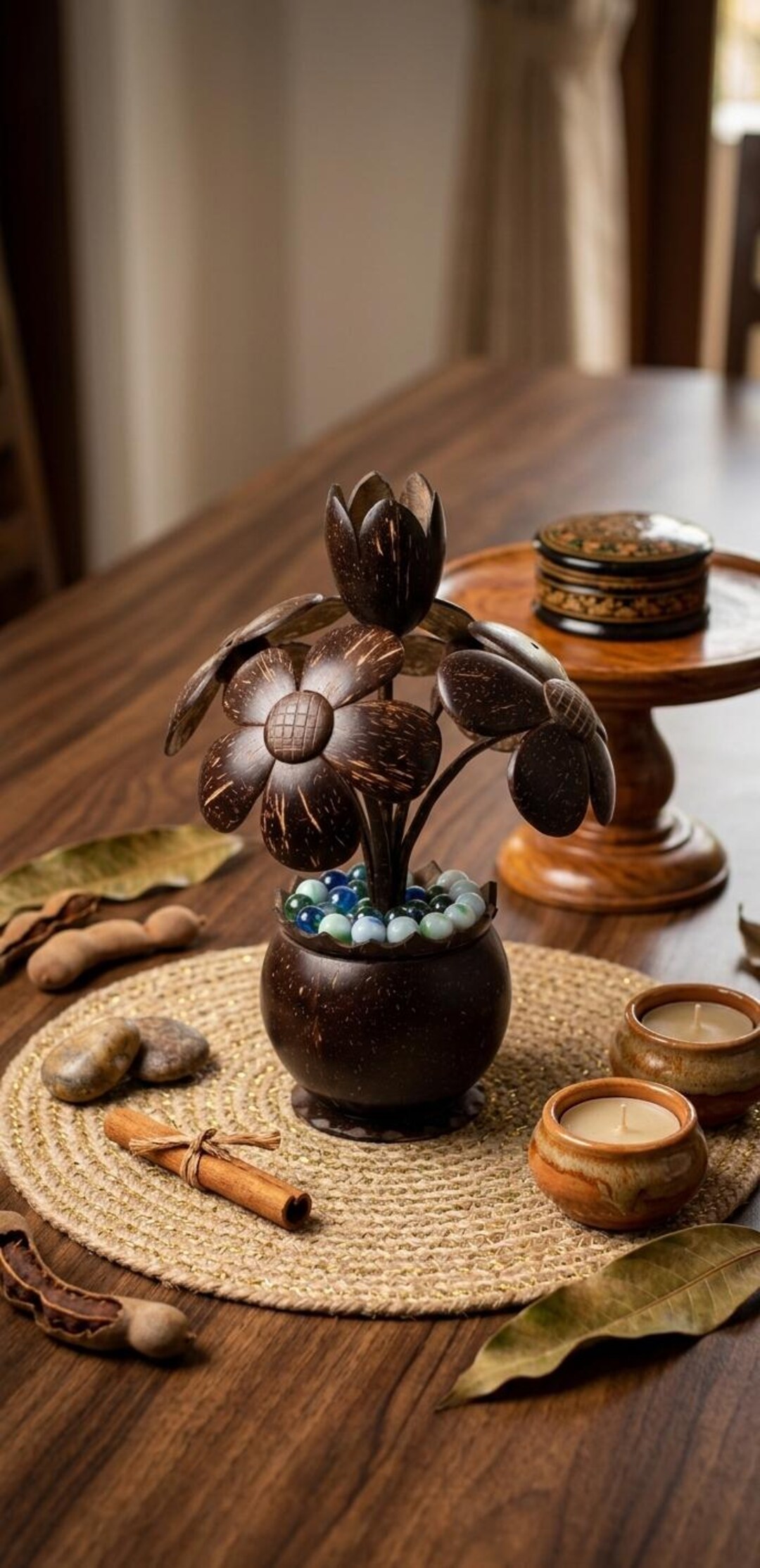 Handmade Sri Lankan Coconut Shell Flower Decor - Etsy