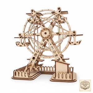 3D木製観覧車モデルレーザーカットDXFファイル|インスタントデジタルダウンロードベクターテンプレート