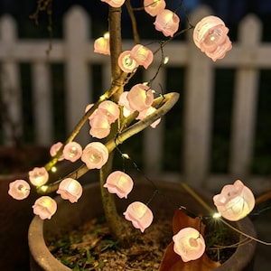 Guirnalda de luces LED con lirios del valle, regalo romántico, resistente al agua, con cable de cobre, para plantas y decoración de patio.