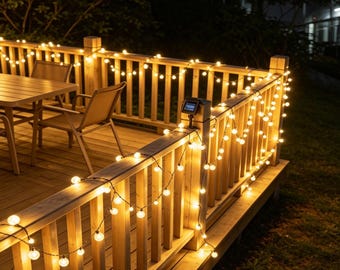 Solar Outdoor String Lights Ideal Gift Home Garden Waterproof Remote Patio Camping Decor