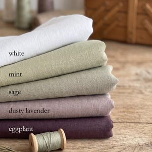 Pure European Linen Fabric by Yard | Soft Washed Garment Medium Weight Cloth | 30+ Colors | 160 GSM 58" Width