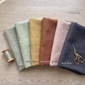 Pure European Linen Fabric by Yard | Soft Washed Garment Medium Weight Cloth | 30+ Colors | 160 GSM 58" Width