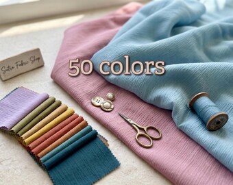 Tela texturizada cortada a medida / 50 colores / Material para ropa, manualidades y tapicería de la India