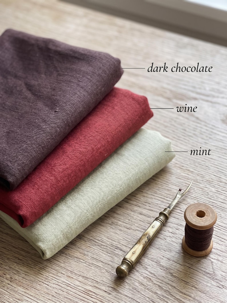 Pure European Linen Fabric by Yard | Soft Washed Garment Medium Weight Cloth | 30+ Colors | 160 GSM 58" Width