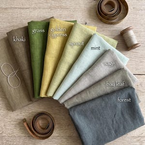 Pure European Linen Fabric by Yard | Soft Washed Garment Medium Weight Cloth | 30+ Colors | 160 GSM 58" Width