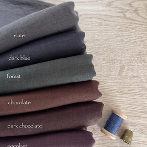 Pure European Linen Fabric by Yard | Soft Washed Garment Medium Weight Cloth | 30+ Colors | 160 GSM 58" Width