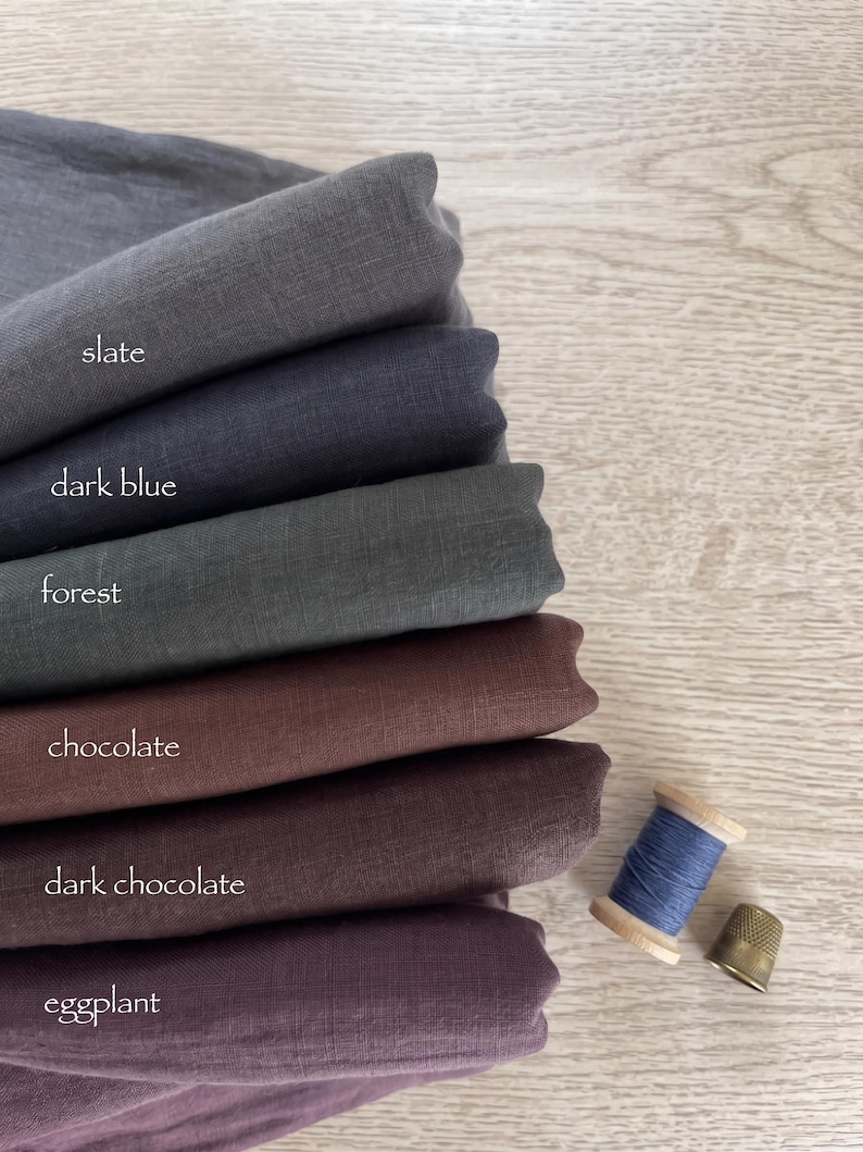 Pure European Linen Fabric by Yard | Soft Washed Garment Medium Weight Cloth | 30+ Colors | 160 GSM 58" Width