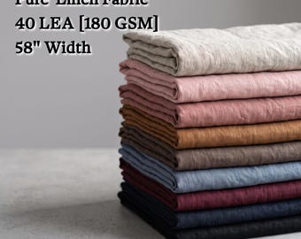 Puur natuurlijk linnen, op maat gesneden | Zachte, gewassen stof van gemiddeld gewicht | 10 kleuren