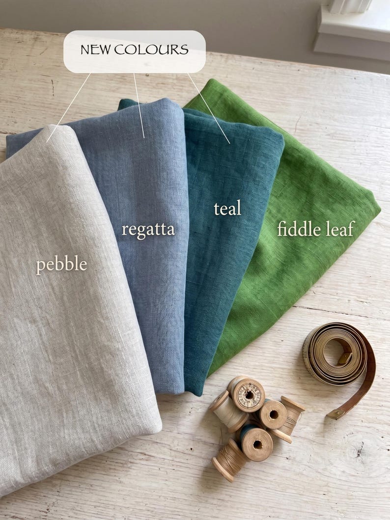Pure European Linen Fabric by Yard | Soft Washed Garment Medium Weight Cloth | 30+ Colors | 160 GSM 58" Width