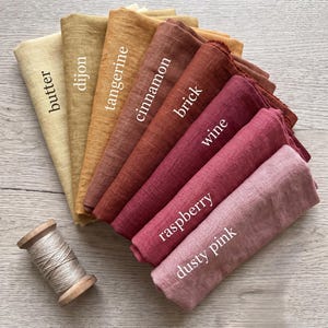 Pure European Linen Fabric by Yard | Soft Washed Garment Medium Weight Cloth | 30+ Colors | 160 GSM 58" Width