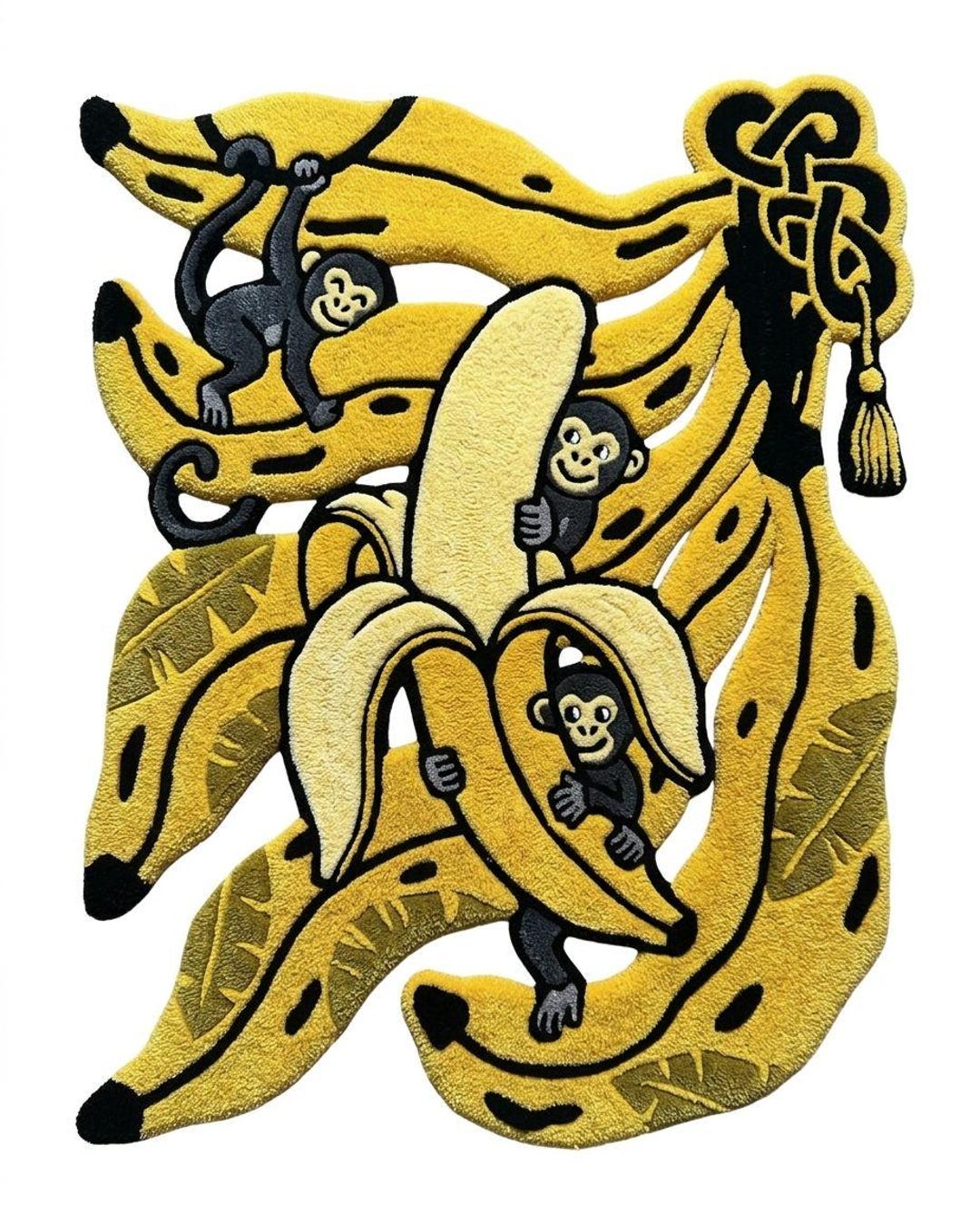 Banana Monkey Rug, Cute Cartoon Area Rug, Kids Room Hand Tufted Carpet ...