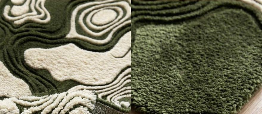 Topography Rug Pattern Olive Green Abstract Rug, Topographic Pattern Area Rug, Ivory Modern ...