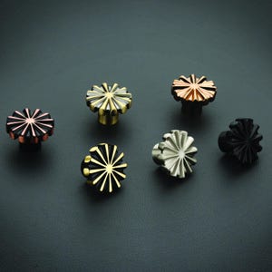 Brass Crystal Drawer Knob | Round Cabinet Pull | Jewel Dresser Handle | Luxury Cupboard Furniture Hardware