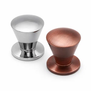 Brass Drawer Knob | Tapered Cabinet Pull | Minimalist Dresser Handle | Modern Cupboard Hardware | Small Furniture Accent