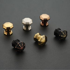 Tirador geométrico de latón de 40 mm para cajones, tirador octogonal para armarios, tirador moderno para cómodas.
