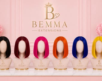 Custom Colored Bob Wig – Human Hair HD Lace Front – Vibrant Salon Shades