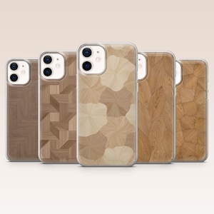 Houten telefoonhoesje Scandinavisch minimalistisch hoesje voor iPhone 17Pro, 16, 15, 14, 13, 12, Samsung S26, S25, S24, S23Fe, A16, A56, Pixel 10, 9Pro
