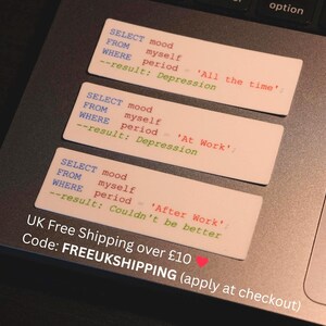 SQL Mood Waterproof Sticker | Funny Programmer Coding Laptop Decal (Work Mood)