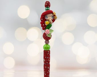 Bolígrafo con cuentas y adorno de muñeca de arcilla de princesa Disney - Ariel (Extendido)