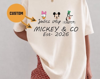 Custom Disney Trip Tee, Mickey And Friends Shirt, Disney Group Shirt, Family Matching Tshirt, Disney Vacation Shirt Personalized Name Shirts