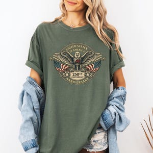USA 250th Anniversary Shirt, Vintage USA Eagle Tshirt, Retro Patriotic Tee, Independence Day Shirt, 4th of July Patriotic, Comfort Colors image 7