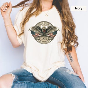 USA 250th Anniversary Shirt, Vintage USA Eagle Tshirt, Retro Patriotic Tee, Independence Day Shirt, 4th of July Patriotic, Comfort Colors image 9