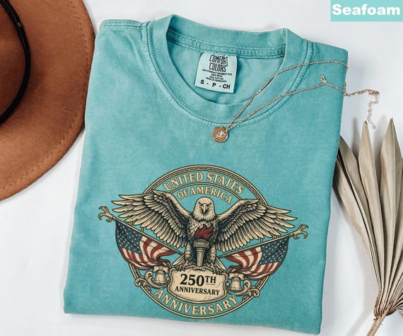 USA 250th Anniversary Shirt, Vintage USA Eagle Tshirt, Retro Patriotic Tee, Independence Day Shirt, 4th of July Patriotic, Comfort Colors