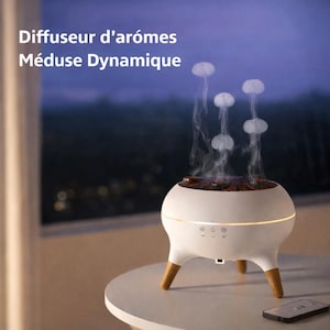 Diffuseur Méduse Lumineux – Humidificateur 250ml Aromathérapie LED, Veilleuse RGB, Diffuseur Silencieux Chambre Design