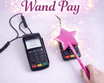 Varita mágica rosa para pagos – Varita para pagar con un toque – Bonita varita para pagos sin contacto – Regalo divertido para niñas