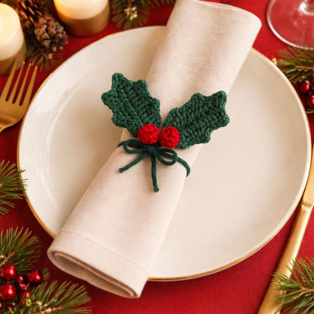 Holly Leaf Crochet Pattern | Christmas Holly Leaf Applique | Holiday ...