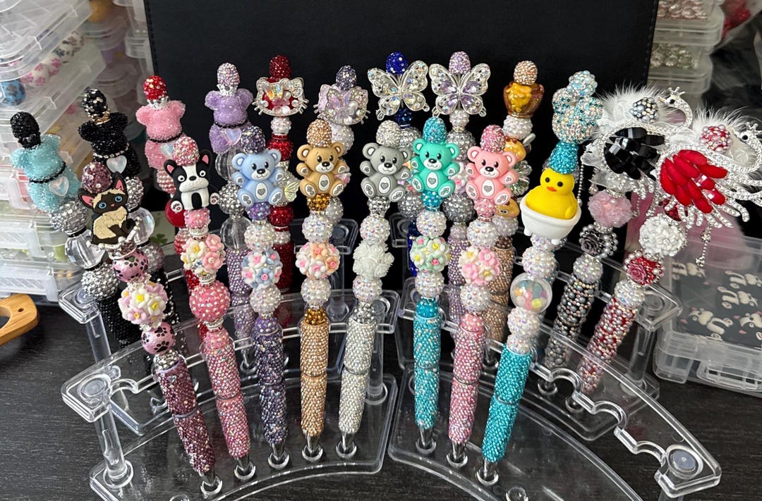 Custom Rhinestone Pens Rhinestone Beaded Pens With Charms – Decorative Writing Tools. Ask ...