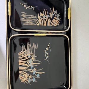 Japanese Black Lacquer Tray - Etsy