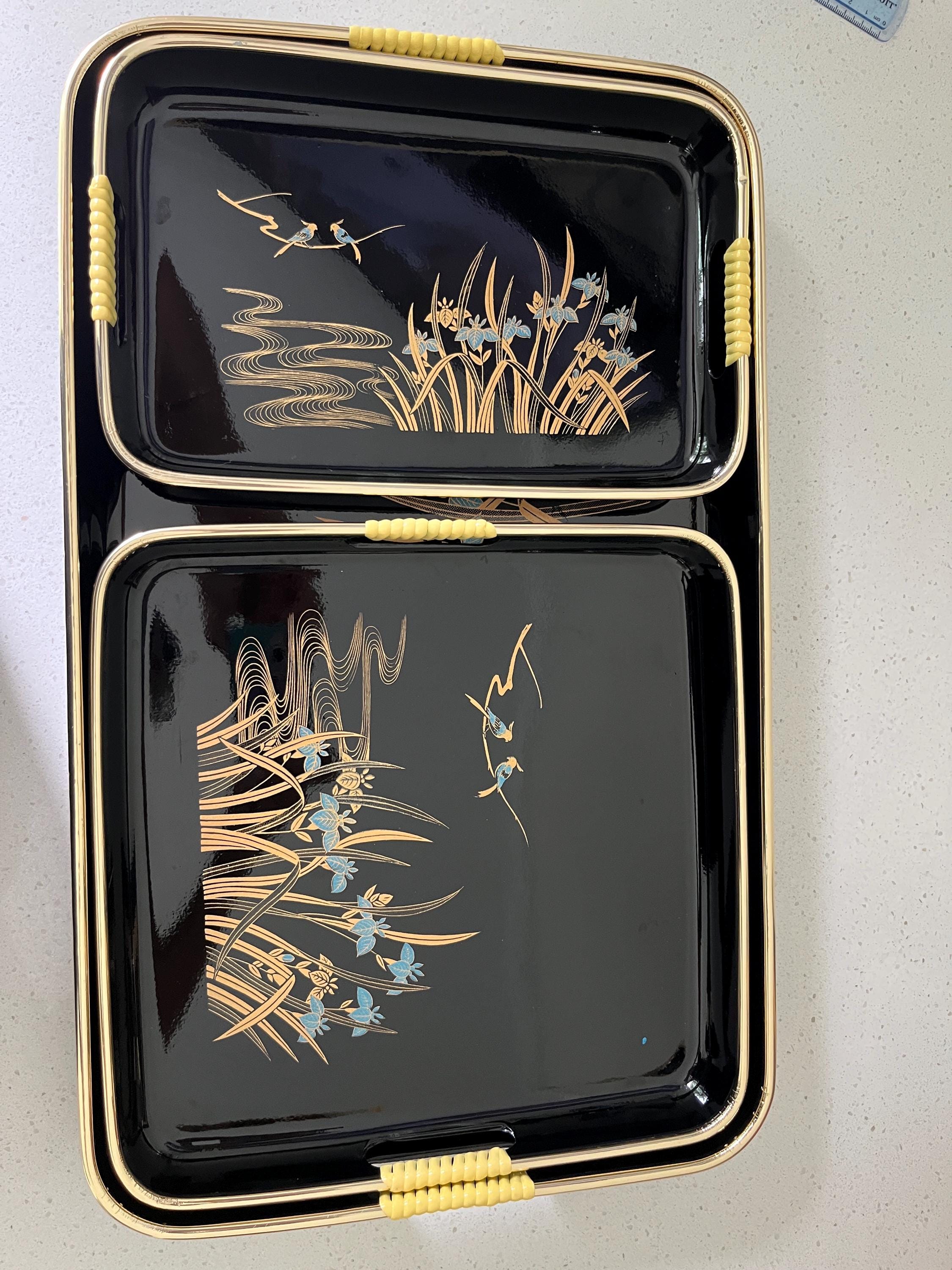 Japanese Black Lacquer Tray - Etsy