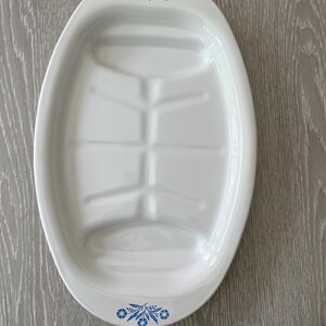 Vintage Corning Ware P-19 Blue Cornflower Roasting Platter | 16” Oval Broiler Dish | Mid Century Kitchen Serving Tray