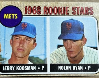 1968 Topps baseball Nolan Ryan rookie card #177, Mets / ASTROS / RANGERS (HOF)