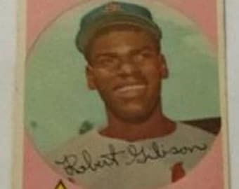 Cartão de novato de Bob Gibson da Topps de 1959, nº 514, St. Louis CARDINALS (Hall da Fama)