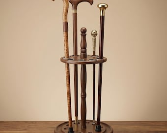 Soporte de madera maciza para bastones, organizador para 10 bastones y paraguas