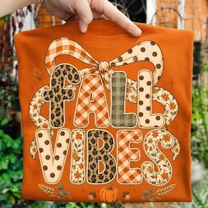 Trendy Fall Design png, Fall Vibes png, Patchwork Pumpkin Shirt Design, Fall Varsity Sublimation png, Digital Download
