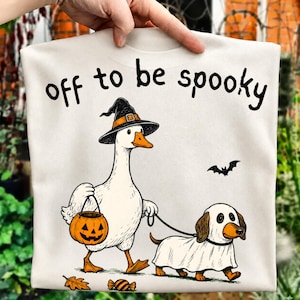 Witch Goose PNG, Goose Lover PNG, Off To Be Spooky Shirt Design, Ghost Dog Sublimation PNG, Digital Download