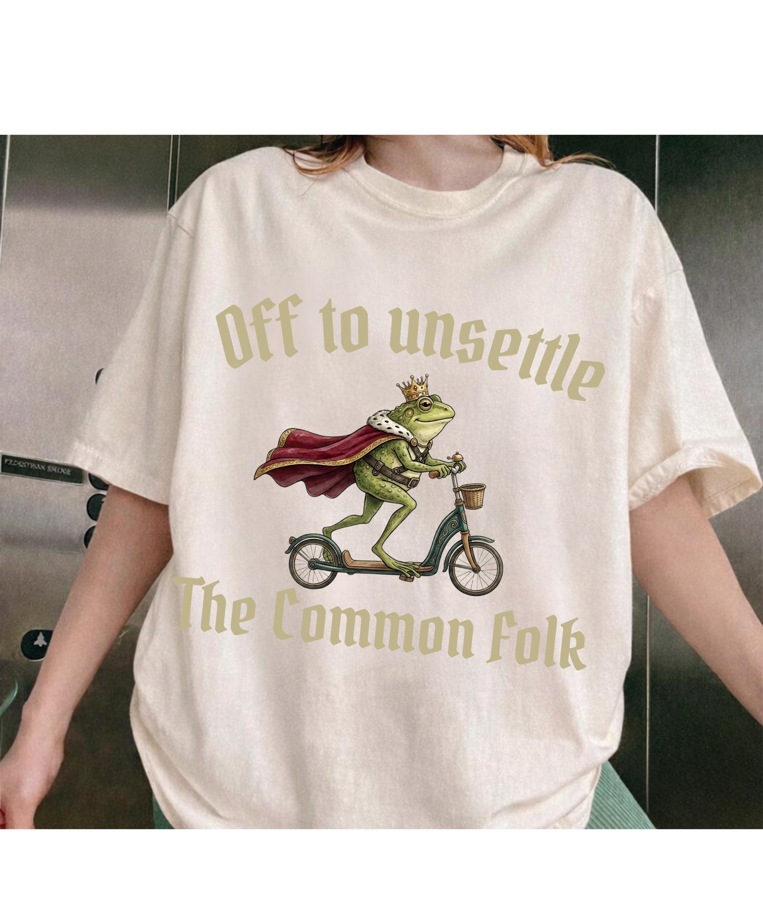 Unsettle Funny Frog Meme PNG, off to Unsettle the Common Folk Vintage Unhinged ...