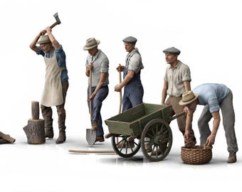 Workers 1/56 1/48 1/43 1/35 1/32 1/30 1/24 1/22 hars miniatuurfiguren - landelijke dioramaset