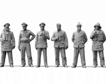 Duitse matrozen 1/48 1/35 1/32 1/30 1/24 schaal WW2 onderzeeër bemanningscijfers hars U-boot, kapitein, officieren soldaten
