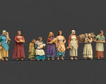 Landelijke boerderij 1/56 1/48 1/43 1/35 1/32 1/30 1/24 1/22 schaal arbeiders miniaturen oogst boeren diorama figuren – hars 3D-geprint