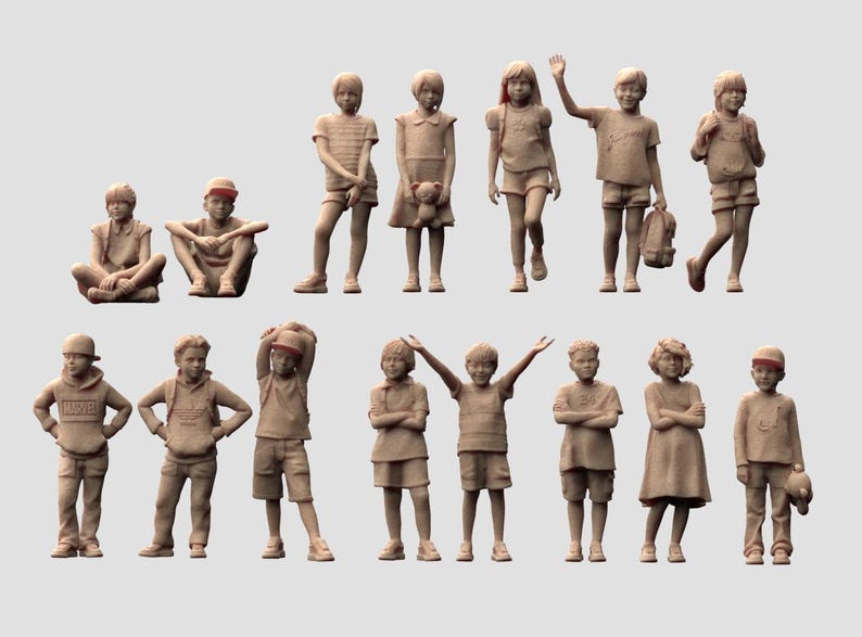 Child Figure Modern Children Figures – 1:35 Scale Resin Diorama People – Urban Scene ...